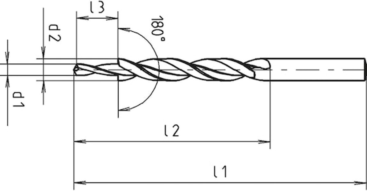 Wurth - Meerfasenboor HSS DIN 8376 medium 180° - Meerfasenboor, DIN 8376 RN medium, 180° x 1 st