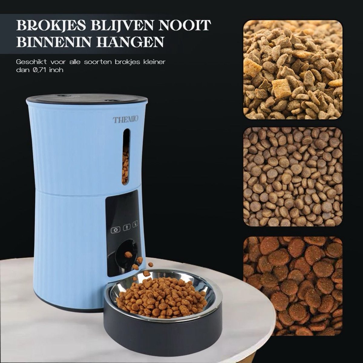 Afbeelding 2 van Themio Automatische Voerbak - Groen - Kat en Hond - Voerautomaat - 4L - Voerdispenser - Met App- Wifi Model - Spraakfunctie