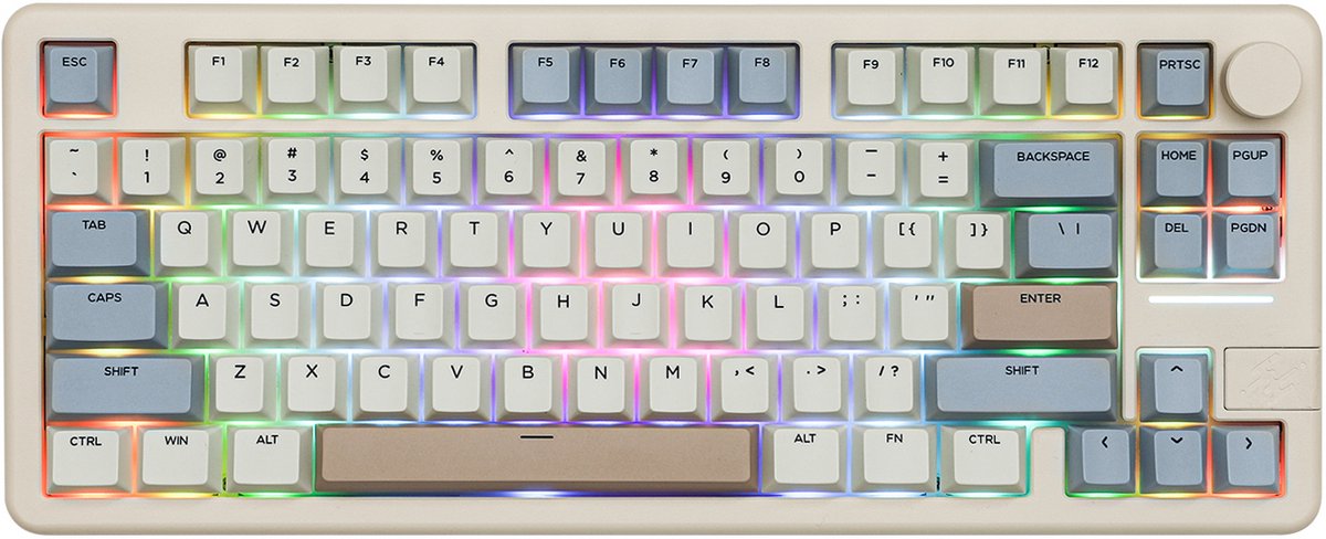 EPOMAKER Galaxy 70 - Grijs - Mechanisch Draadloos Toetsenbord - RGB - 70% - QWERTY - Gaming Keyboard - Feker Marble White Switch