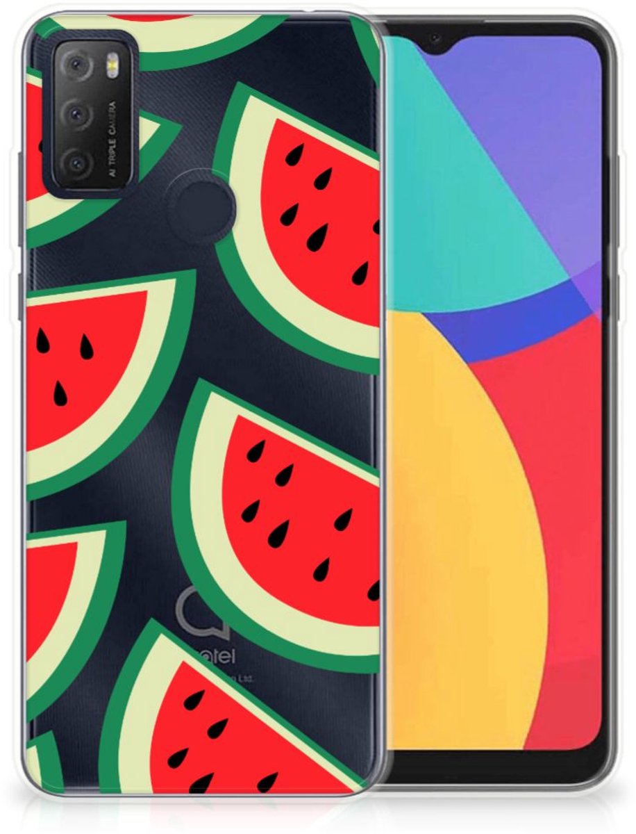 Back Cover voor Alcatel 1S (2021) Siliconen Case Watermelons