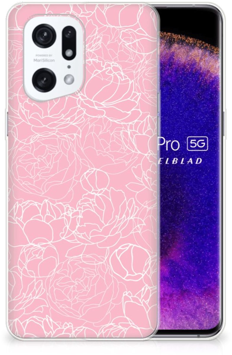OPPO Find X5 Pro TPU Case White Flowers
