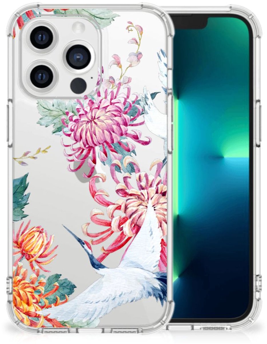 Apple iPhone 13 Pro Case Anti-shock Bird Flowers