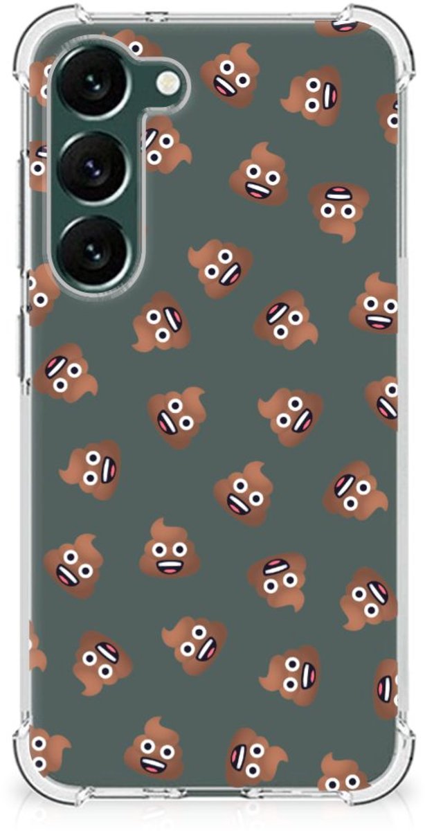 Doorzichtige Silicone Hoesje voor Samsung Galaxy S23 Plus Poep Emojis