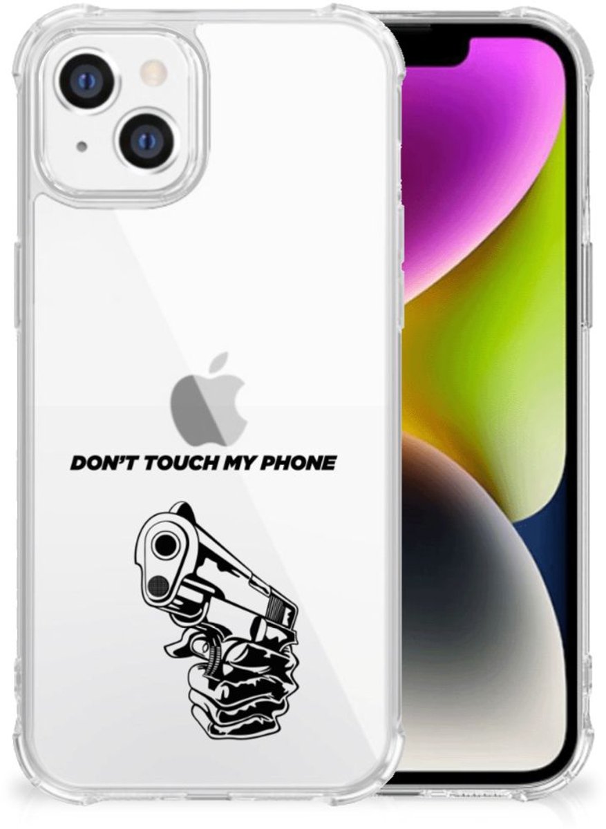 iPhone 14 Anti Shock Case Gun Don't Touch My Phone