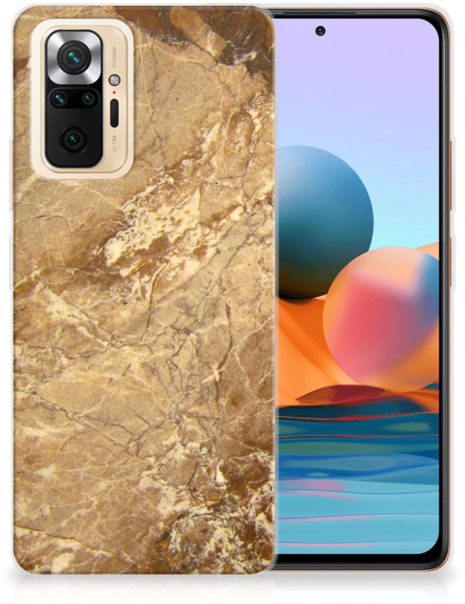 Xiaomi Redmi Note 10 Pro TPU Siliconen Hoesje Marmer Creme