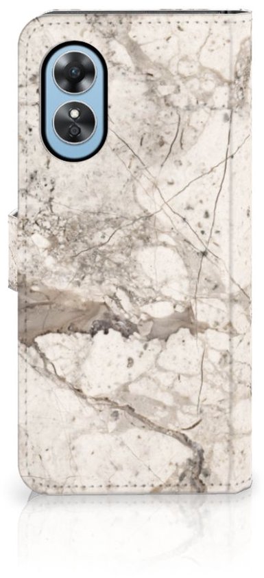 Coque avec pour OPPO A17 Portefeuille Marbre Beige