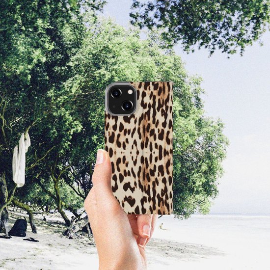 Coque Smartphone iPhone 14 Book Cover Léopard