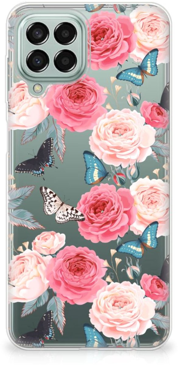 Samsung Galaxy M33 TPU Case Butterfly Roses