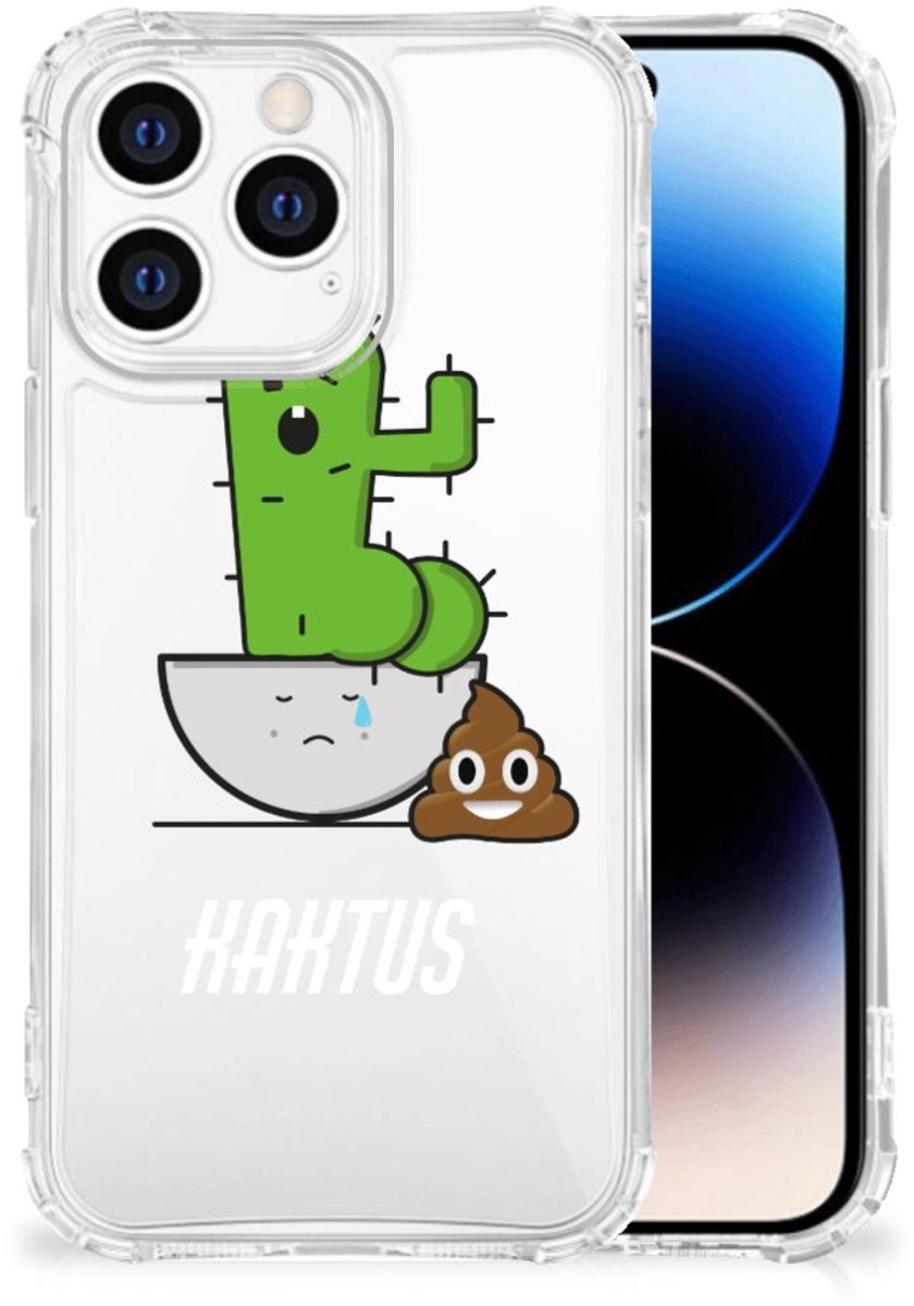 iPhone 14 Pro Stevig Bumper Hoesje Cactus Poo