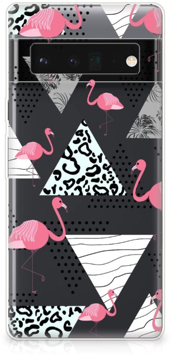 Google Pixel 6 Pro TPU Hoesje Flamingo Triangle