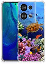 Coque arrière en silicone pour smartphone OPPO Reno8 avec bordure transparente Pêche