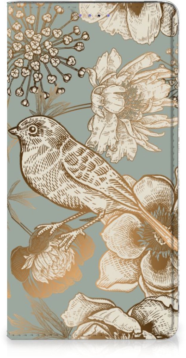 Smart Cover voor Samsung Galaxy A51 Vintage Bird Flowers