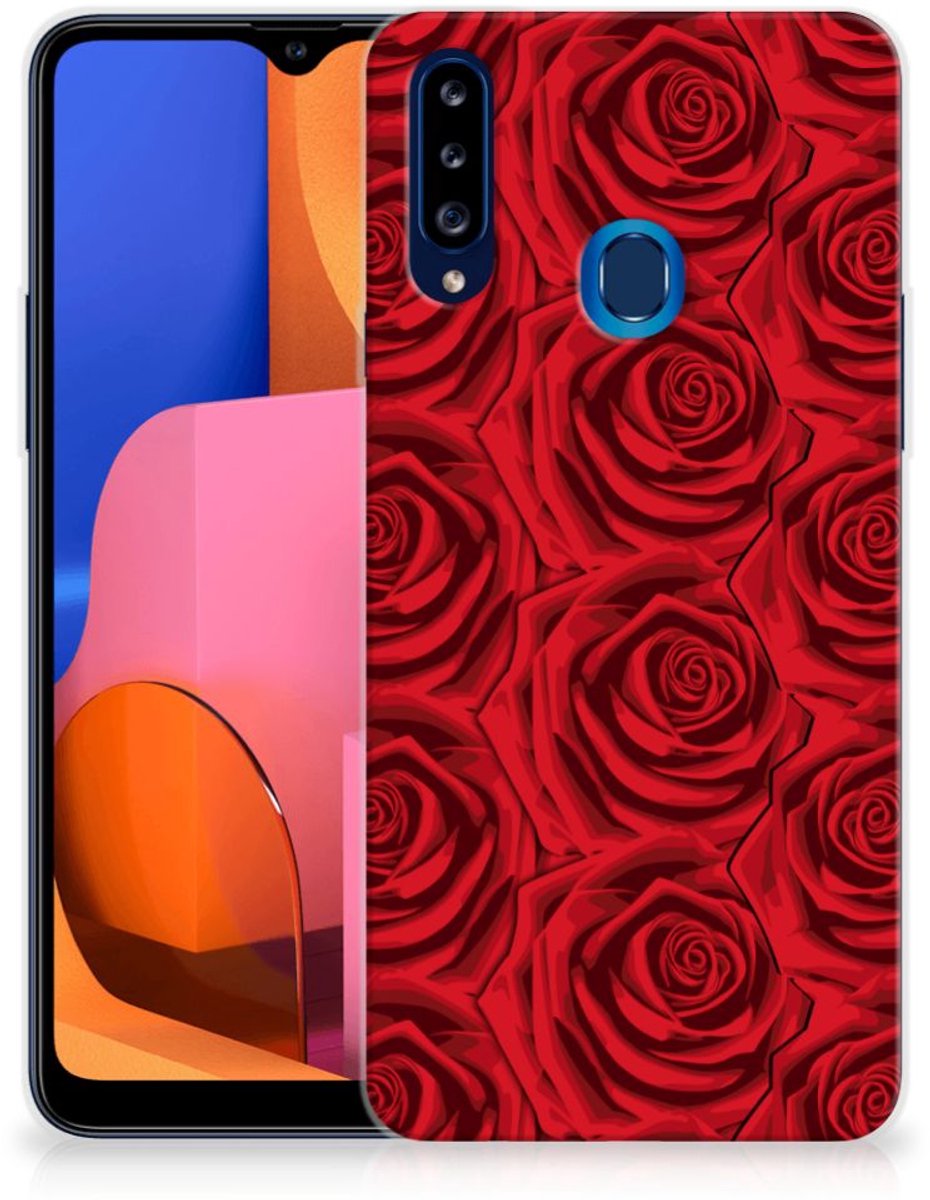 Samsung Galaxy A20s TPU Case Red Roses