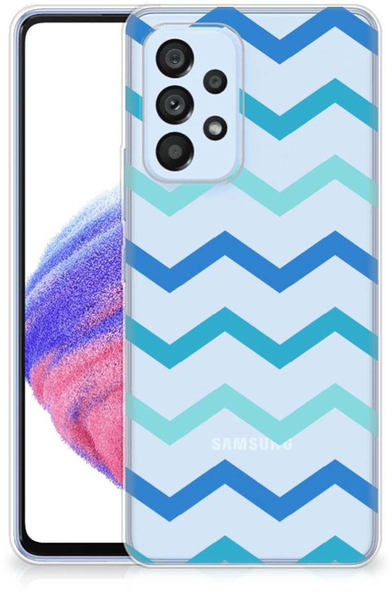 Samsung Galaxy A53 5G TPU bumper Zigzag Blauw
