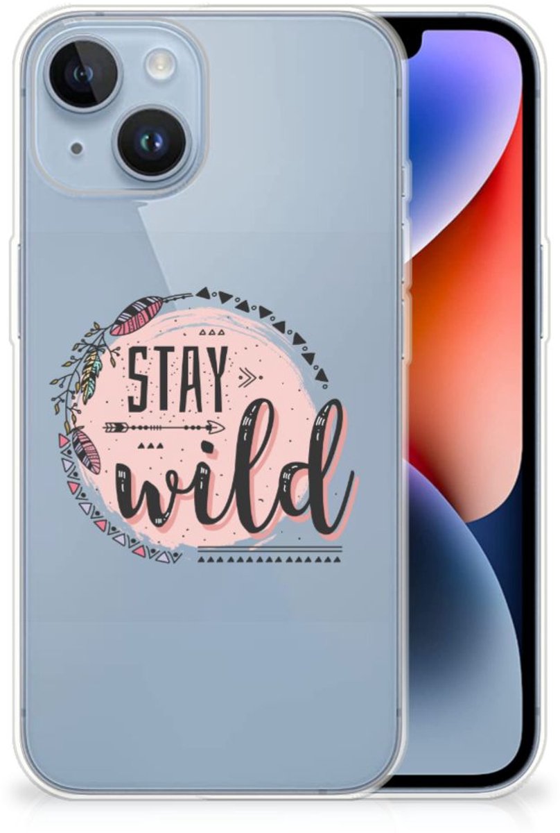TPU Hoesje voor Apple iPhone 14 Telefoonhoesje met Naam Boho Stay Wild