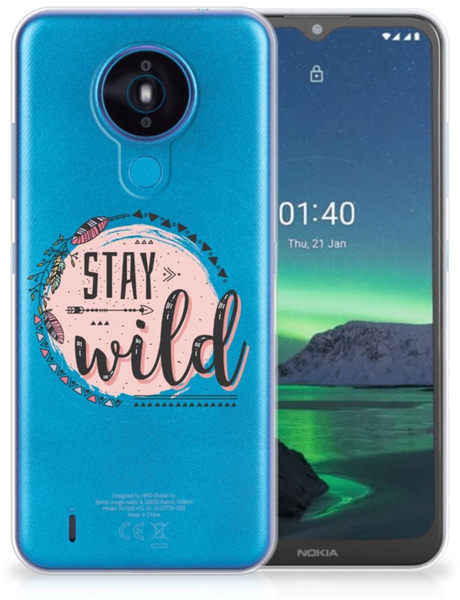 Nokia 1.4 Telefoonhoesje met Naam Boho Stay Wild