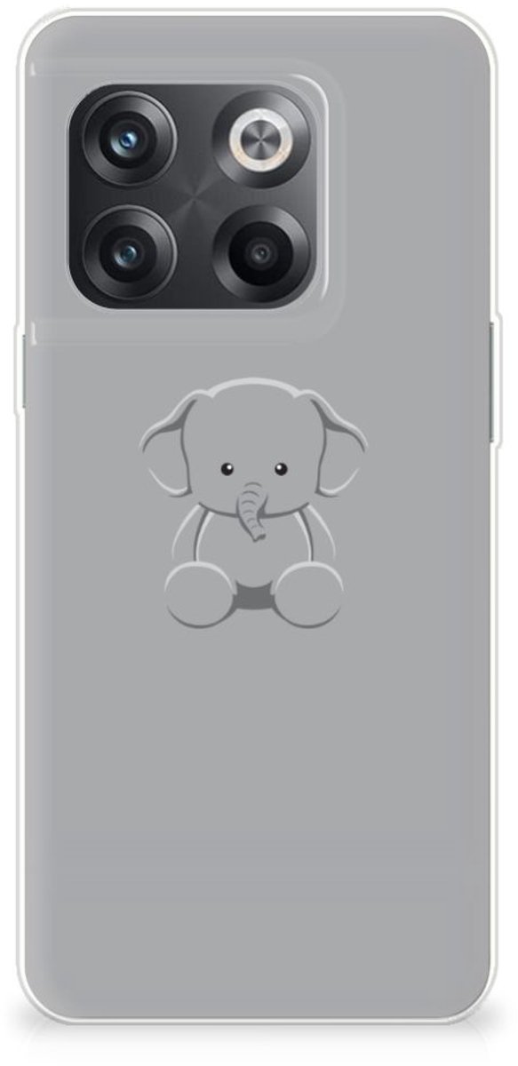 OnePlus 10T Telefoonhoesje met Naam Grijs Baby Olifant