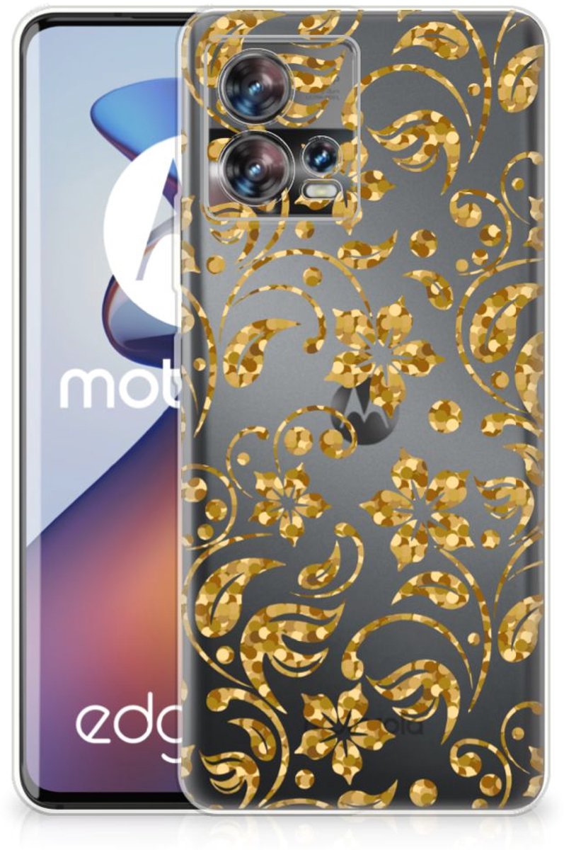 Motorola Edge 30 Fusion TPU Case Gouden Bloemen