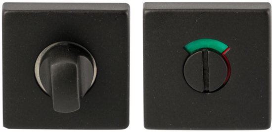 Ensemble WC - Ensemble WC - Zwart - Mat - Carré - Manivelle 8 mm - La paire - Acier inoxydable