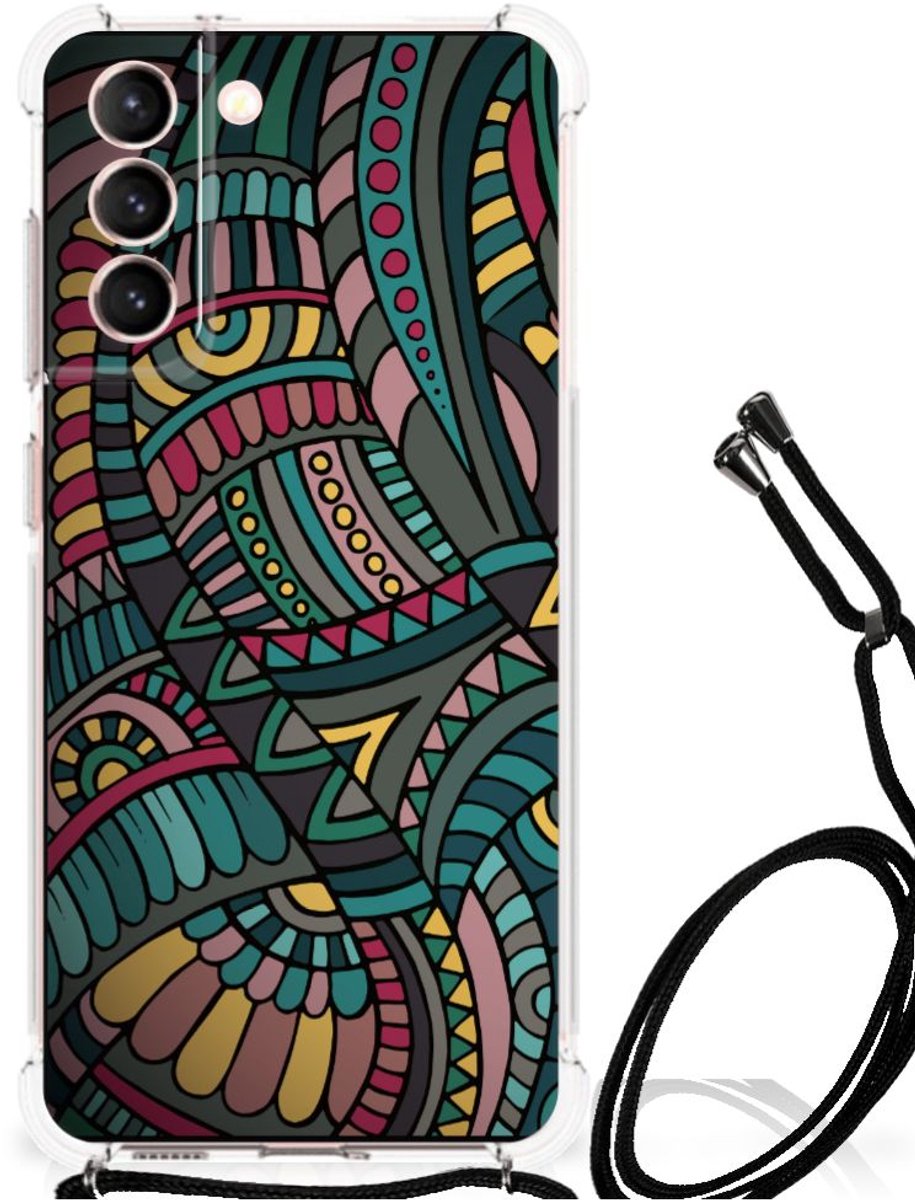 Samsung Galaxy S21 FE Doorzichtige Silicone Hoesje Aztec