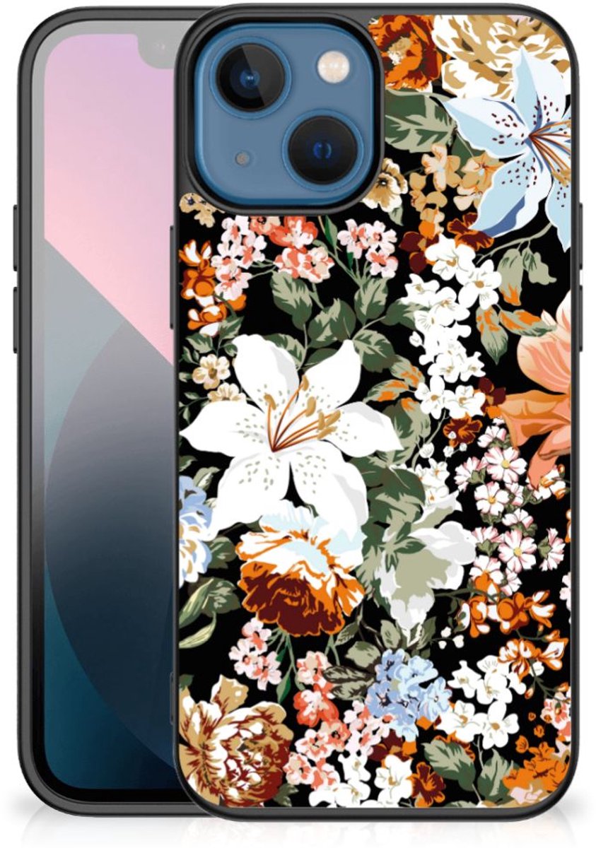 Bloemen Hoesje voor Apple iPhone 13 mini Dark Flowers
