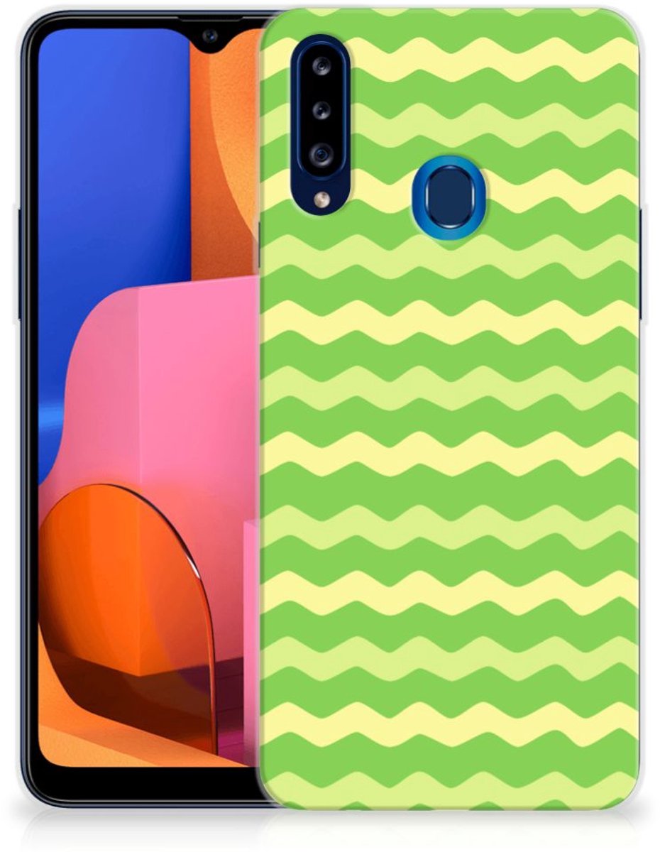 Samsung Galaxy A20s TPU bumper Waves Green
