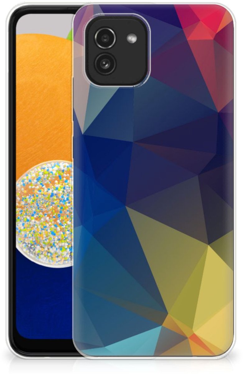 Samsung Galaxy A03 TPU Hoesje Polygon Dark