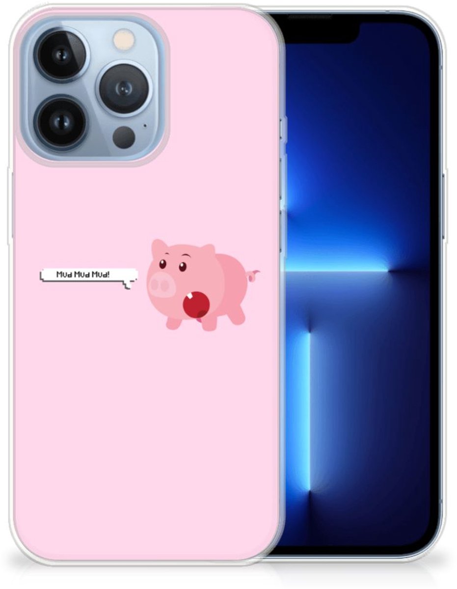 TPU Hoesje voor Apple iPhone 13 Pro Telefoonhoesje met Naam Pig Mud