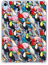 Housse pour tablette iPad (2022) 10.9 Coque arrière en silicone Oiseaux avec côtés transparents