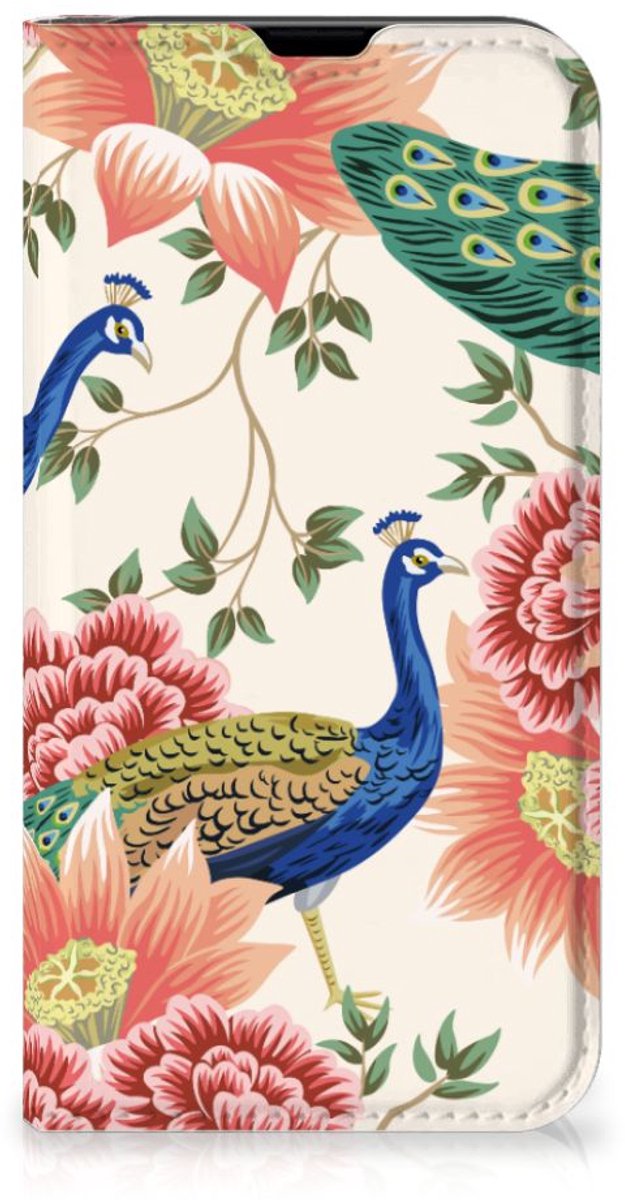 Book Case voor Hoesje maken voor iPhone 13 Mini Pink Peacock