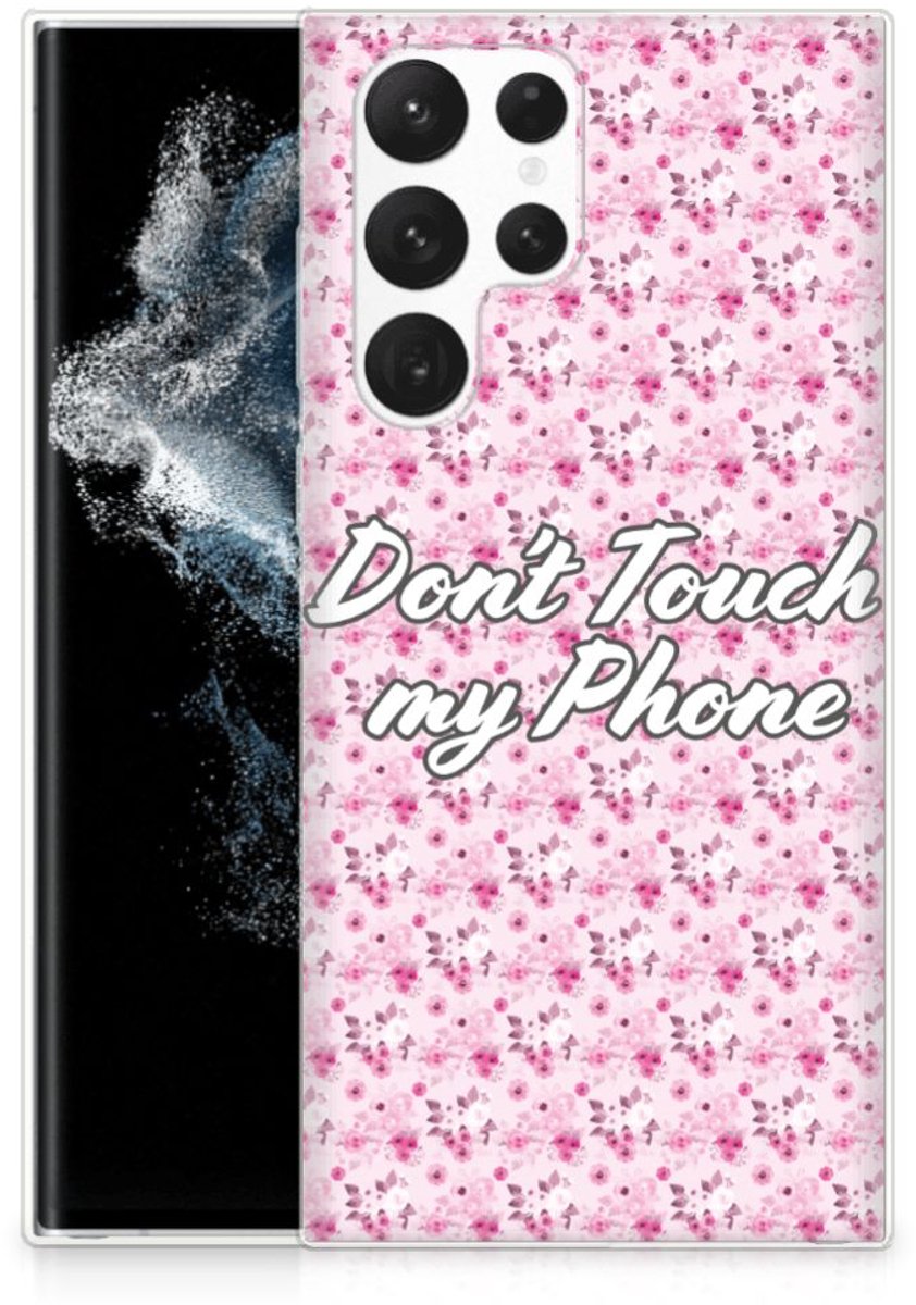 Samsung Galaxy S22 Ultra Silicone-hoesje Flowers Pink DTMP