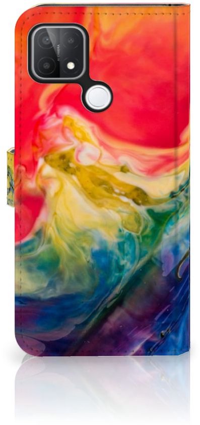 Étui pour téléphone portable OPPO A15 Étui portefeuille aquarelle foncé