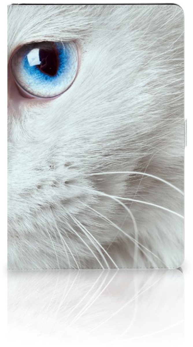 Samsung Galaxy Tab S7 FE | S7+ | S8+ Flip Case Witte Kat