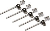 Vitrineslot 5-Delige Set - Glasdeurslot Voor Schuifdeuren - Terrariumslot 120mm - Chroom Afwerking - Gelijke Sleutels