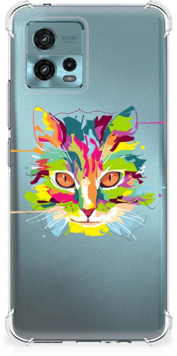 otorola Moto G72 Stevig Bumper Hoesje Cat Color