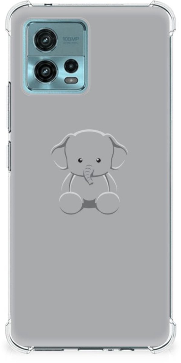 otorola Moto G72 Stevig Bumper Hoesje Grijs Baby Olifant