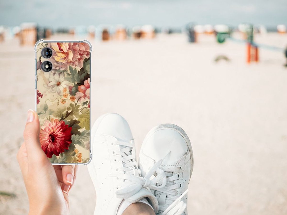 Case voor Motorola Moto E13 Bloemen