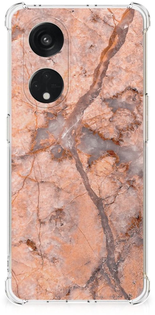 OPPO Reno8 T 5G Anti-Shock Hoesje Marmer Oranje