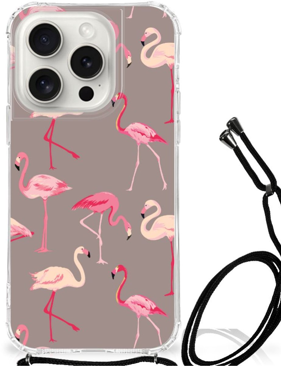 iPhone 15 Pro Case Anti-shock Flamingo