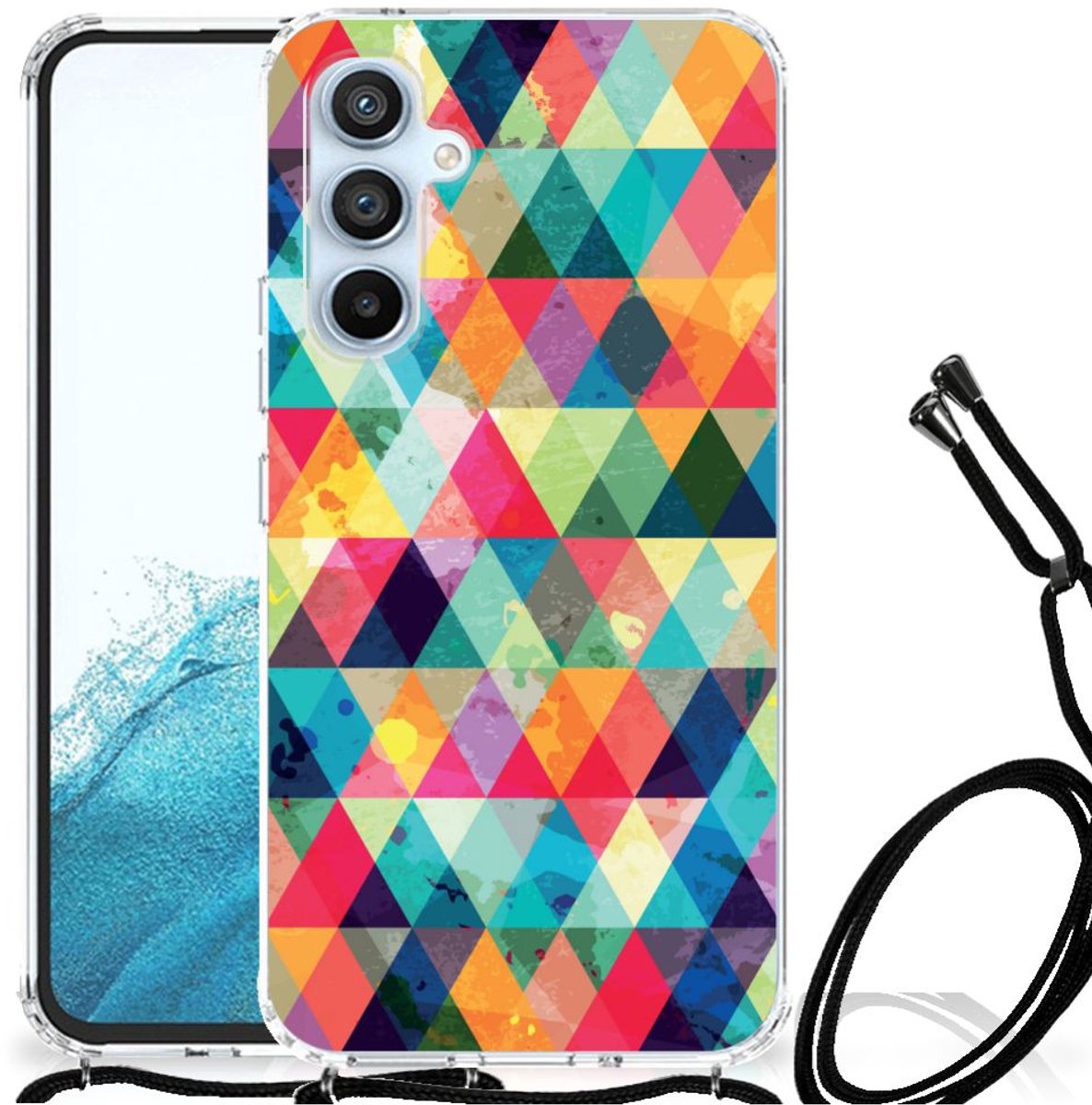 Samsung Galaxy A54 5G Doorzichtige Silicone Hoesje Geruit