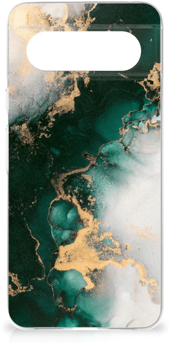 TPU Siliconen Hoesje voor Google Pixel 8 Marmer Groen