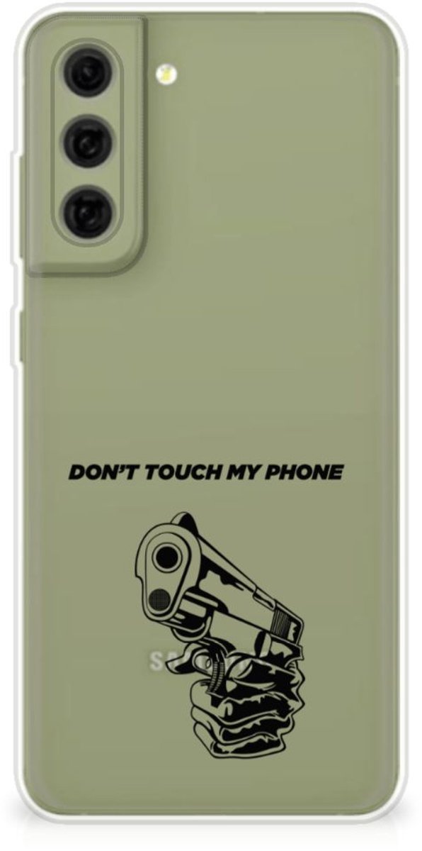 Samsung Galaxy S21FE Silicone-hoesje Gun Don't Touch My Phone