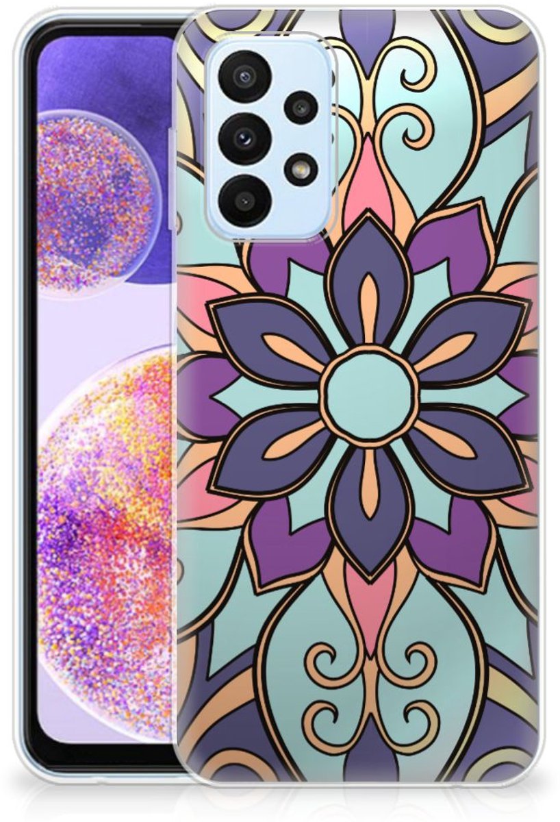 Samsung Galaxy A23 TPU Case Purple Flower