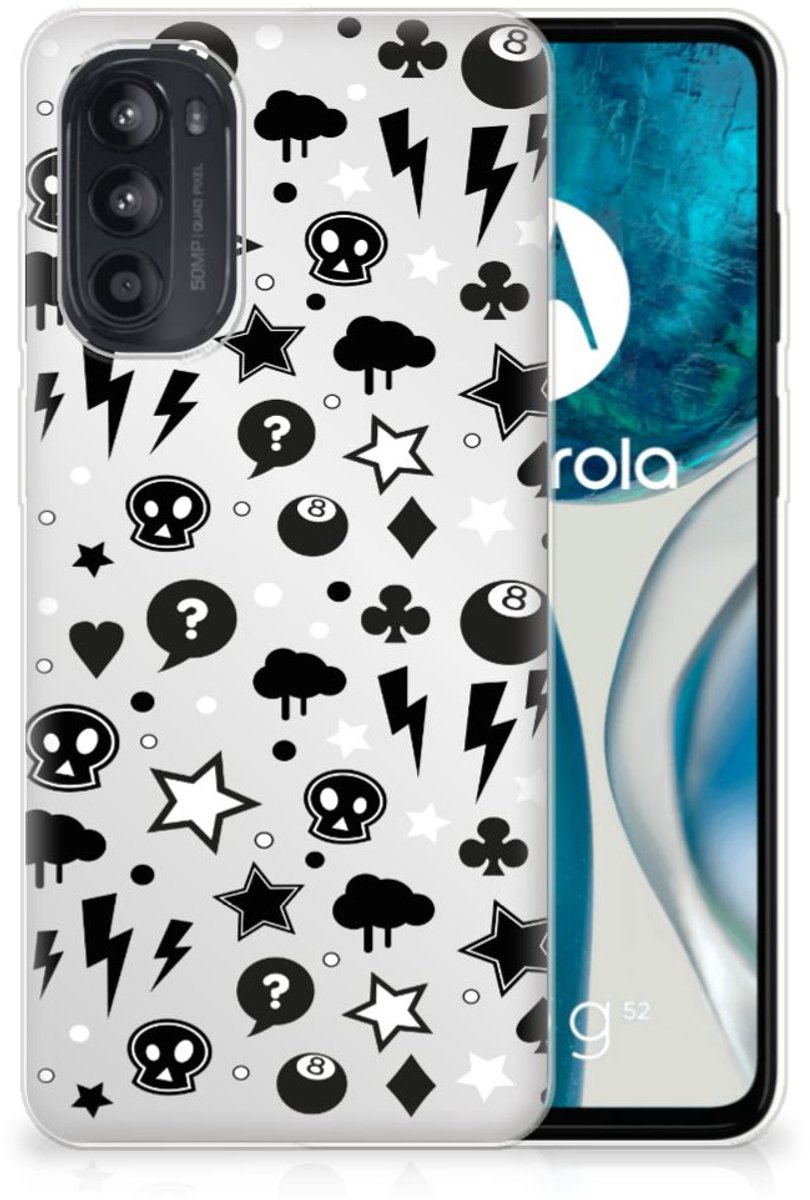 Silicone Back Case Motorola Moto G52/G82 Silver Punk