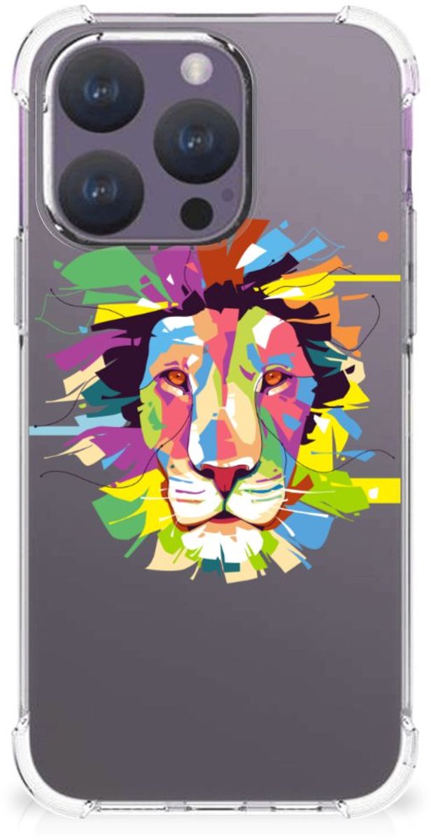 iPhone 15 Pro Stevig Bumper Hoesje Lion Color
