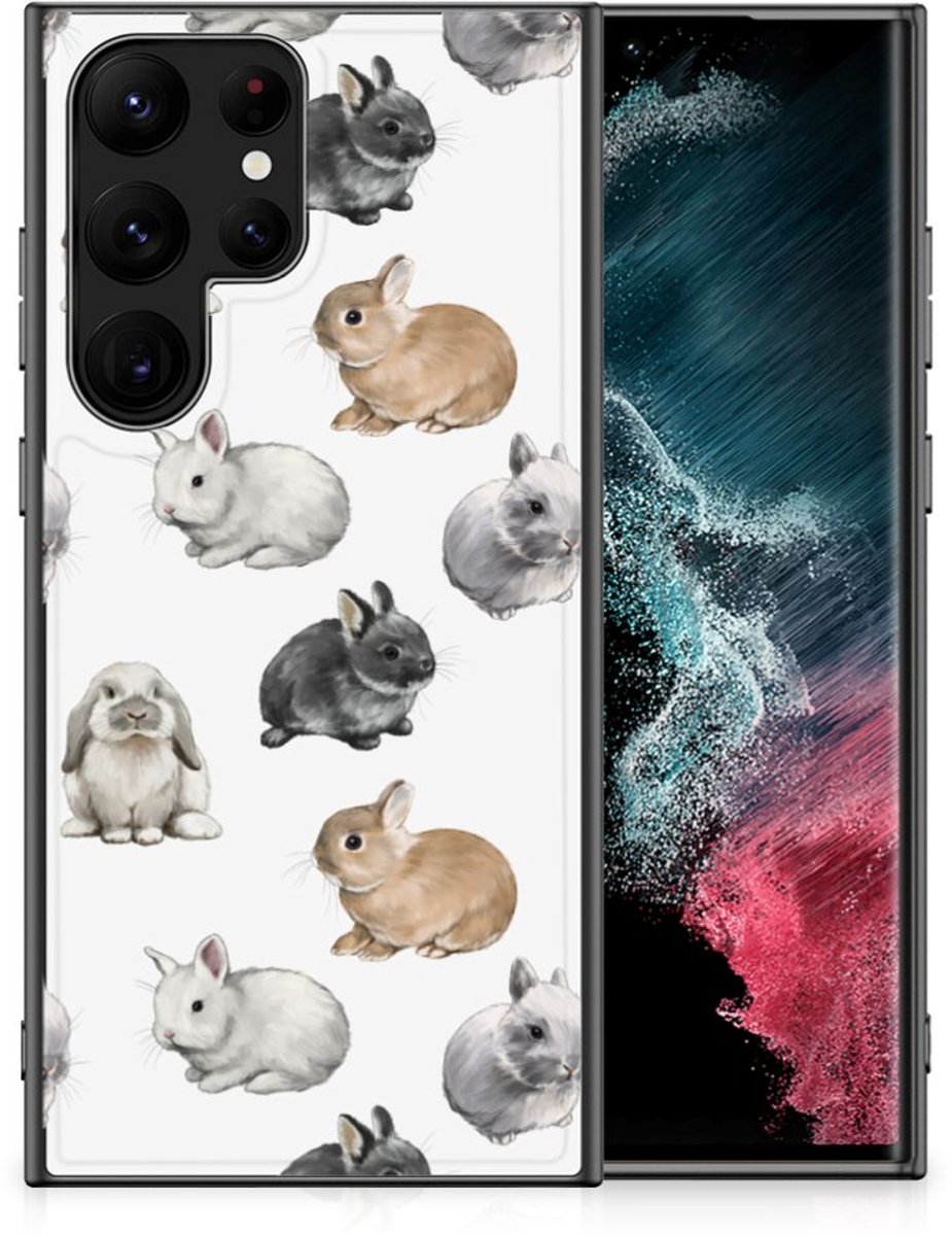 Dierenprint Telefoonhoesje voor Samsung Galaxy S23 Ultra Konijntjes