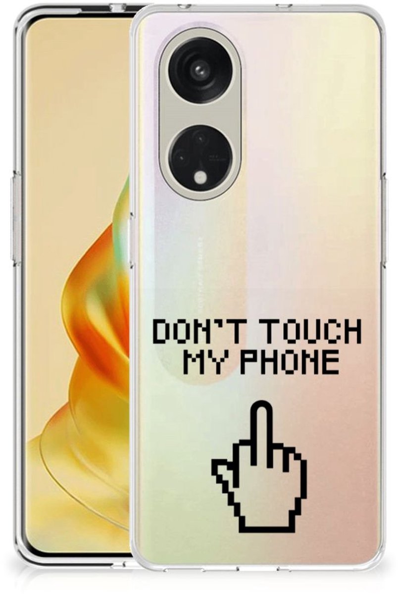 OPPO Reno8 T 5G Silicone-hoesje Finger Don't Touch My Phone