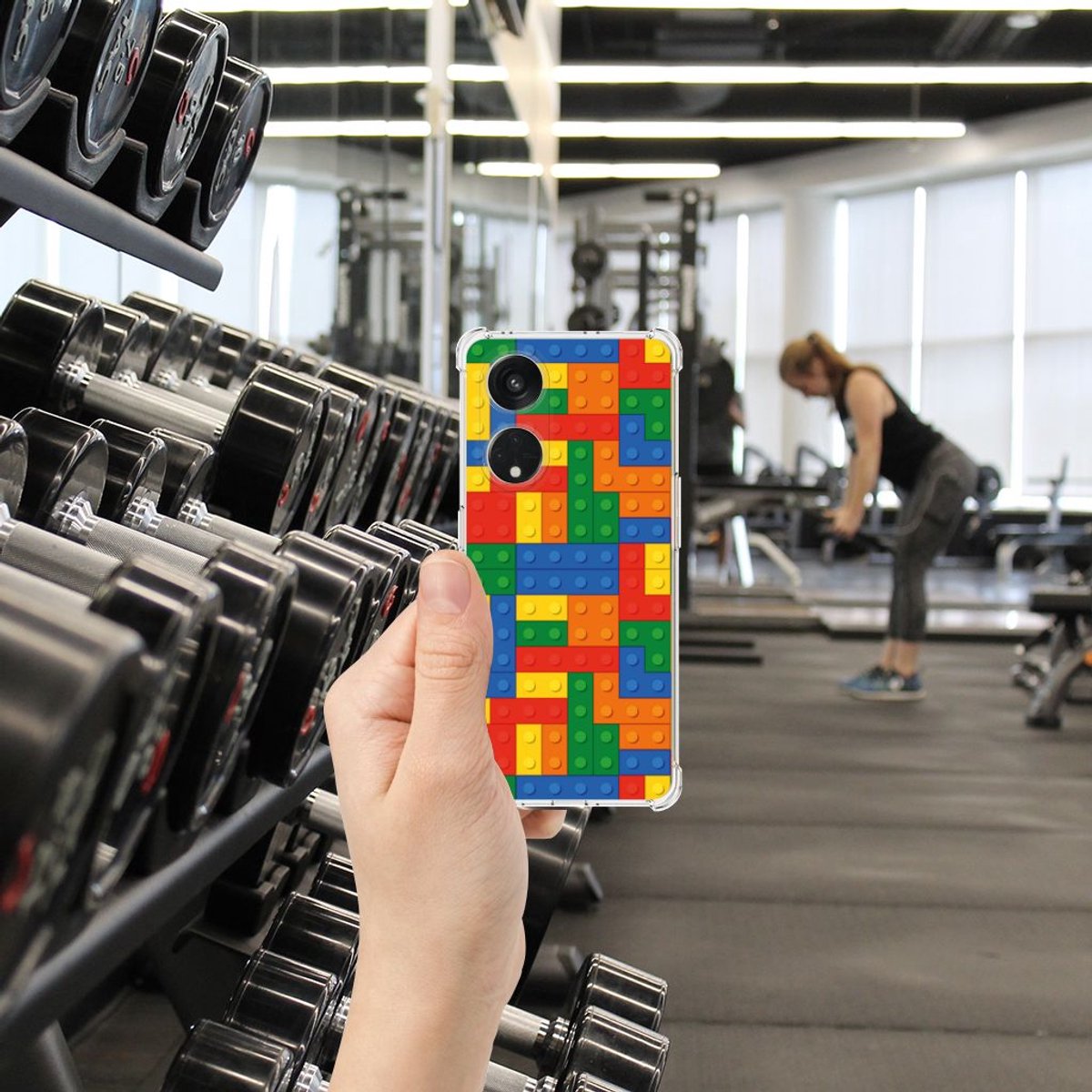 OPPO A98 Doorzichtige Silicone Hoesje Blokken