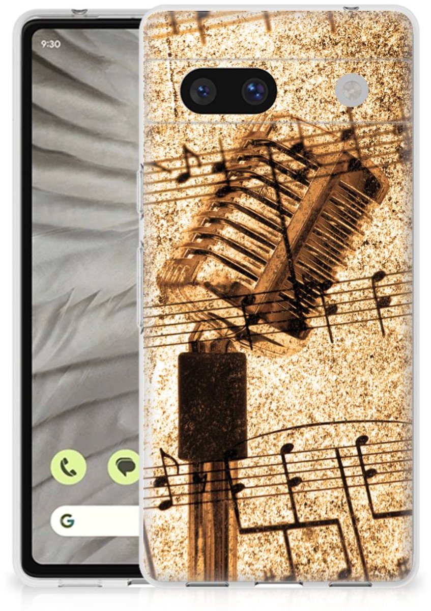Google Pixel 7A Siliconen Hoesje met foto Bladmuziek