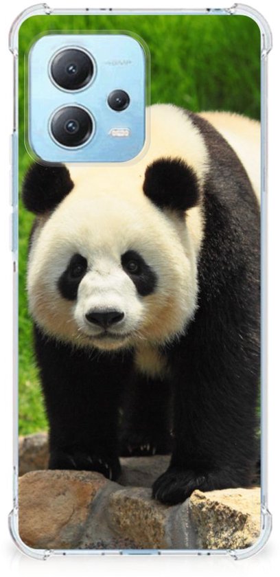 Coque en Siliconen TPU pour téléphone portable Xiaomi Redmi Note 12 5G avec bord transparent Panda